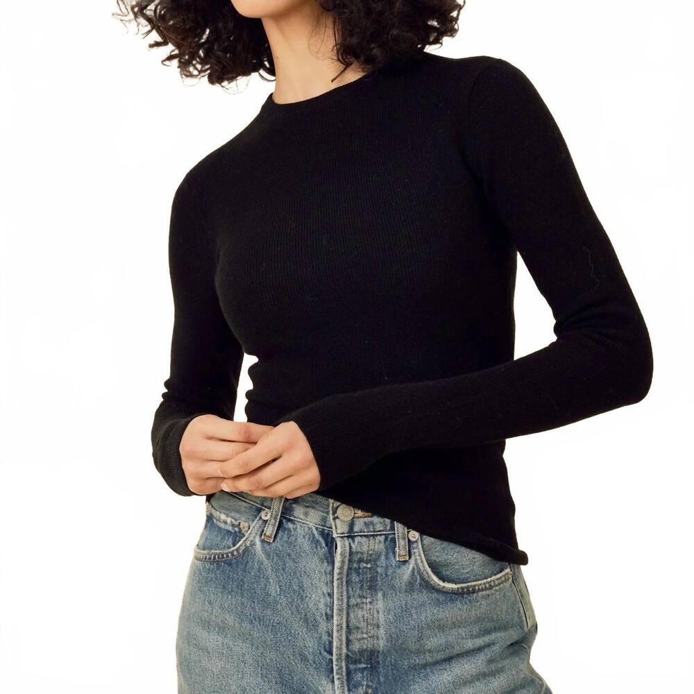 NEW ONE GREY DAY bristol merino crewneck tee in black